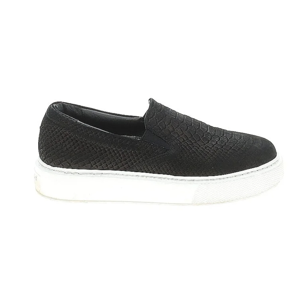 J Slides Black Textured Slip-On Sneakers